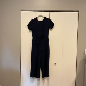 Navy textured Lulu Jumpsuit
